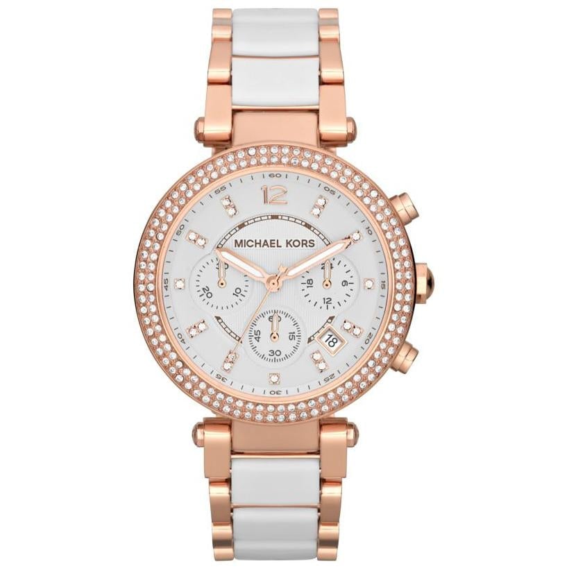Michael Kors Ladies Parker Rose Gold Chronograph Watch - MK5774
